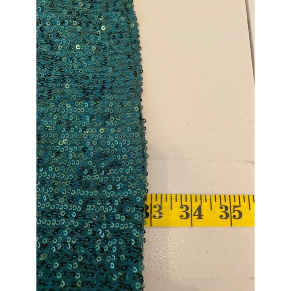 NWT Crystal Sky Green Sequin One-Shoulder Dress Spaghetti Strap Size 10 - Picture 6 of 12